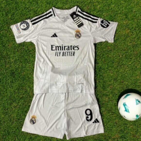 Adidas Real Madrid Mbappe 24/25 Home Jersey Set - Picture 2 of 4